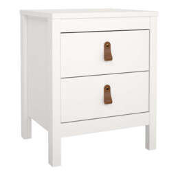 Barcelona Package - Bedside Table 2 Drawers + Chest 5 Drawers + Wardrobe with 2 Doors in White - thumbnail 2