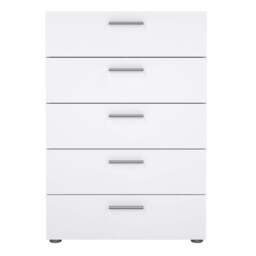 Pepe Chest of 5 Drawers in Oak with White Gloss - thumbnail 2