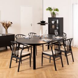 Cassandra Dining Chairs with Armrests in Black  Set of 2 - thumbnail 2
