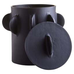Black Large Round Box Terrace Textured - thumbnail 2