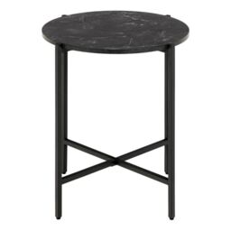 Lamoine Round Side Table in Matt Black - thumbnail 2