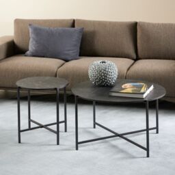 Lamoine Round Side Table in Matt Black - thumbnail 1