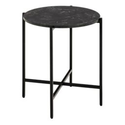 Lamoine Round Side Table in Matt Black - thumbnail 3