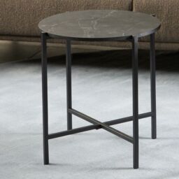 Lamoine Round Side Table in Matt Black - thumbnail 4