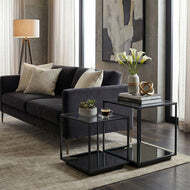 Lennox Black Framed Set Of 2 Side Tables - image 1