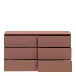 Alice Springs 6 Drawer Wide Chest with Push-to-Open Drawers in Terracotta - thumbnail 5