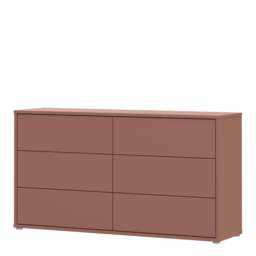 Alice Springs 6 Drawer Wide Chest with Push-to-Open Drawers in Terracotta - thumbnail 3