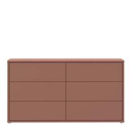 Alice Springs 6 Drawer Wide Chest with Push-to-Open Drawers in Terracotta - thumbnail 2