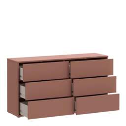 Alice Springs 6 Drawer Wide Chest with Push-to-Open Drawers in Terracotta - thumbnail 4