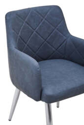 Linea Dark Grey & Chrome Dining Chair - thumbnail 3