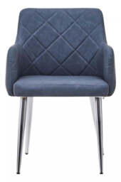 Linea Dark Grey & Chrome Dining Chair - thumbnail 1