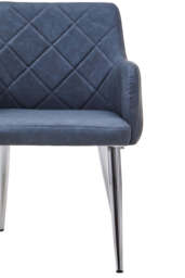 Linea Dark Grey & Chrome Dining Chair - thumbnail 6