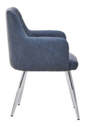 Linea Dark Grey & Chrome Dining Chair - thumbnail 2