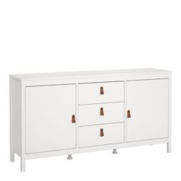 Barcelona Sideboard 2 Doors + 3 Drawers in White - thumbnail 1