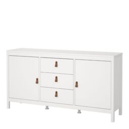 Barcelona Sideboard 2 Doors + 3 Drawers in White - thumbnail 2