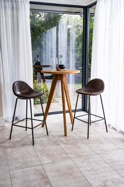 Lunmere Baseball Barstool Chestnut SET OF 2 - image 1