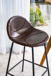 Lunmere Baseball Barstool Chestnut SET OF 2 - thumbnail 2