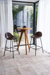 Lunmere Baseball Barstool Chestnut SET OF 2 - thumbnail 1