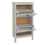 Barcelona Shoe Cabinet with 2 Flip-Down Doors in Cashmere Finish - thumbnail 3