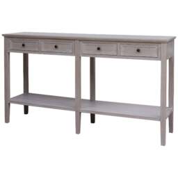 The Serene Collection Four Drawer Console Table – Stylish Storage with Natural Elegance