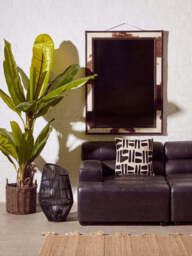 Vireo Townhouse Wall Mirror – Genuine Cowhide - thumbnail 4