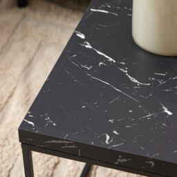 Barossa Coffee Table with Black Marble Marquina Top & Black Steel Base 110x55x45cm - thumbnail 2