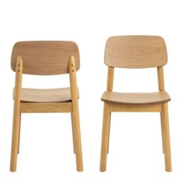 Barlow Dining Chair in Matt Oak, Set of 2 - thumbnail 2