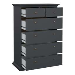 Paris Chest of 6 Drawers in Matt Grey - thumbnail 5