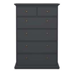 Paris Chest of 6 Drawers in Matt Grey - thumbnail 2
