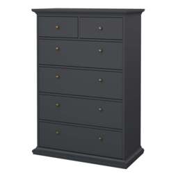 Paris Chest of 6 Drawers in Matt Grey - thumbnail 3