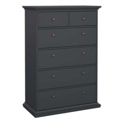 Paris Chest of 6 Drawers in Matt Grey - thumbnail 1