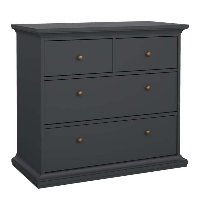 Paris Chest of 4 Drawers in Matt Grey - image 1