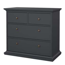 Paris Chest of 4 Drawers in Matt Grey - thumbnail 3