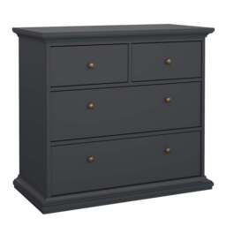 Paris Chest of 4 Drawers in Matt Grey - thumbnail 1