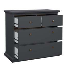 Paris Chest of 4 Drawers in Matt Grey - thumbnail 5