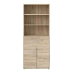 Prima Bookcase 3 Shelves with 2 Drawers 2 Doors in Oak - thumbnail 2