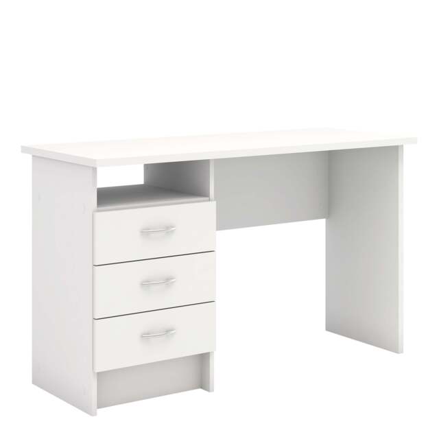 Function Plus Desk with 3 Drawers in White - image 1