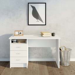Function Plus Desk with 3 Drawers in White - thumbnail 4
