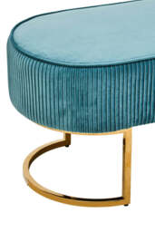 Ivory Ottoman Bench – Green Velvet with Gold Legs - thumbnail 3
