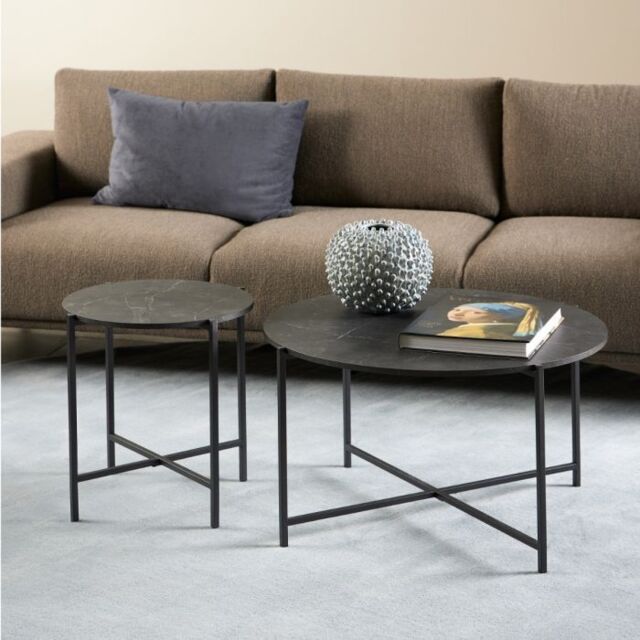 Lamoine Round Coffee Table in Matt Black - image 1