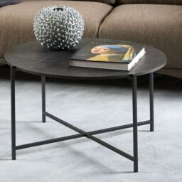 Lamoine Round Coffee Table in Matt Black - thumbnail 2