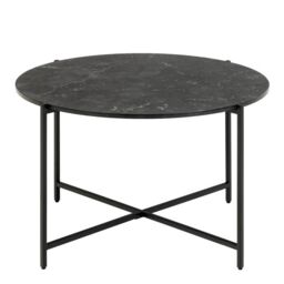 Lamoine Round Coffee Table in Matt Black - thumbnail 3