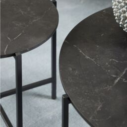 Lamoine Round Coffee Table in Matt Black - thumbnail 4