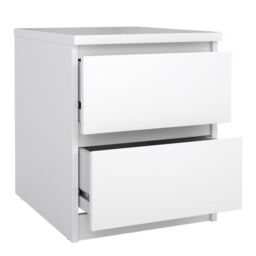 Naia Bedside 2 Drawers in White high gloss - thumbnail 4