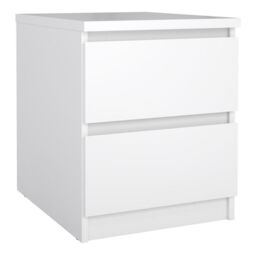 Naia Bedside 2 Drawers in White high gloss - thumbnail 2