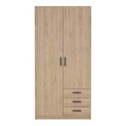 Sprint Wardrobe with 2 Doors + 3 Drawers in Jackson Hickory - thumbnail 2