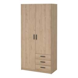 Sprint Wardrobe with 2 Doors + 3 Drawers in Jackson Hickory - thumbnail 3