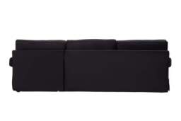 Capri Three-Seater Black Velvet Chaise Sofa - thumbnail 3