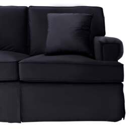 Capri Three-Seater Black Velvet Chaise Sofa - thumbnail 4