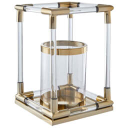 Aegean Candle Holder – Gold Finish & Acrylic (Small) - thumbnail 4
